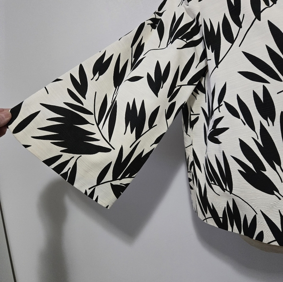 PINK TARTAN Black And White Tropical Cotton Blazer.size 8 - Picture 3 of 13